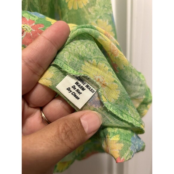 Vintage 70s Floral Gauze Gordon of Philadelphia Button Up Collared Top Size 16 - Picture 3 of 6